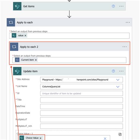 power automate multi choice field.